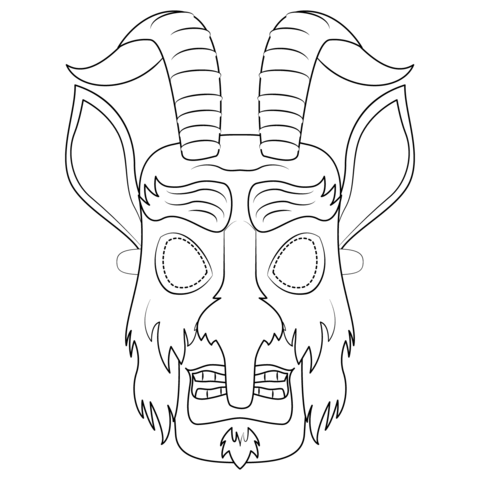 Coloring page Krampus mask